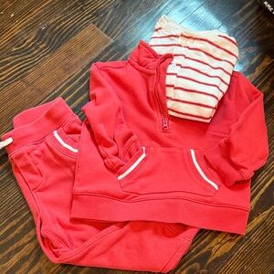 Janie and Jack Red and White Kids Matching Set